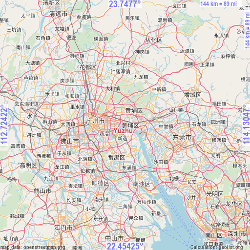 Yuzhu on map