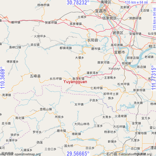 Yuyangguan on map