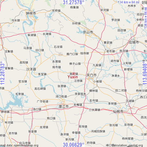 Yuxin on map