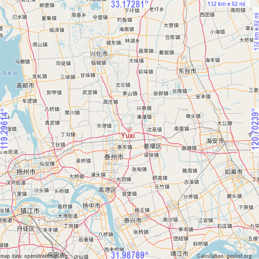 Yuxi on map