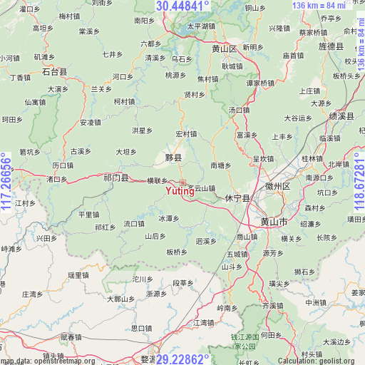 Yuting on map