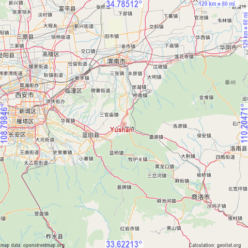 Yushan on map