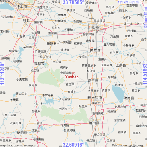 Yushan on map