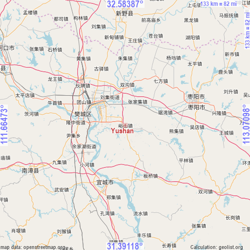 Yushan on map