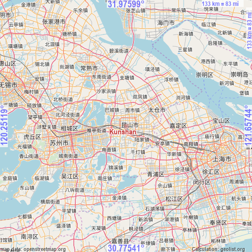 Kunshan on map