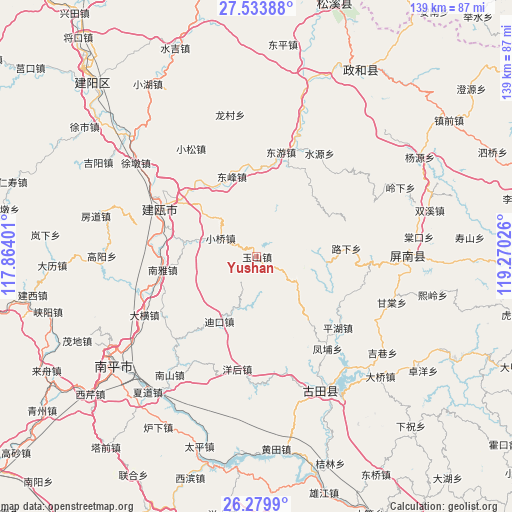 Yushan on map