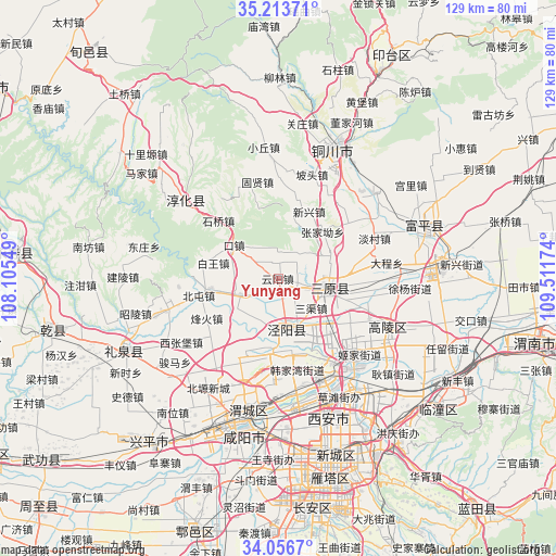 Yunyang on map