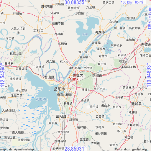 Yunxi on map