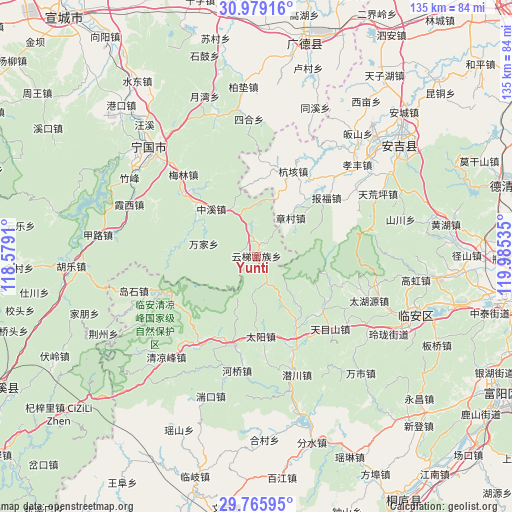 Yunti on map