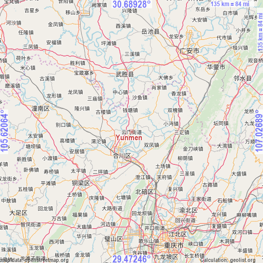 Yunmen on map