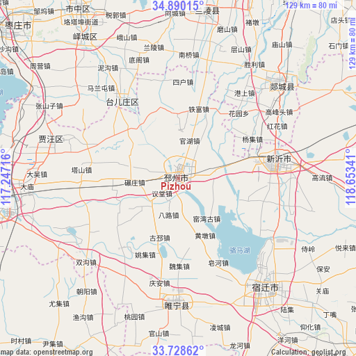Pizhou on map