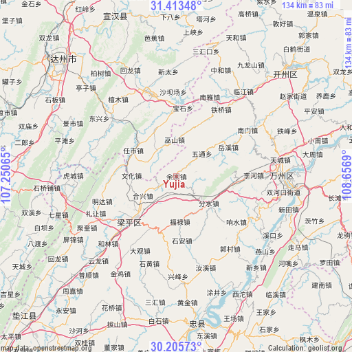 Yujia on map