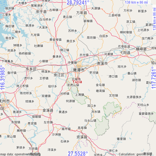 Yujia on map