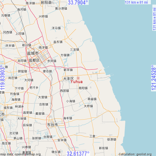 Yuhua on map