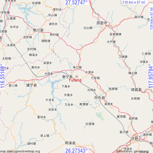 Yufang on map