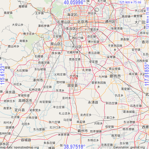 Yufa on map