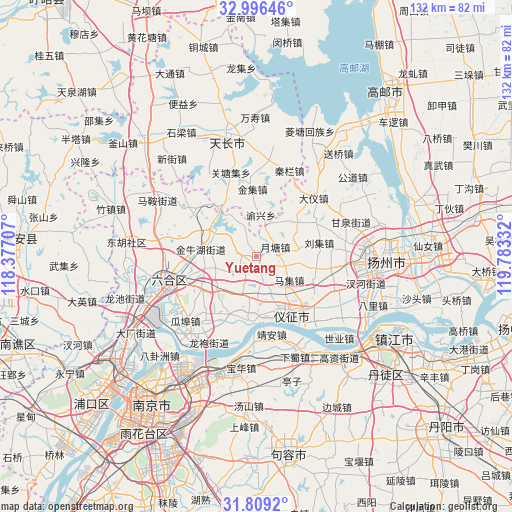 Yuetang on map