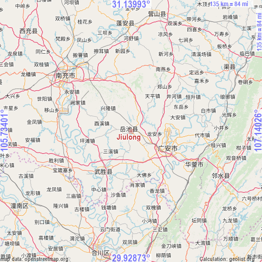 Jiulong on map