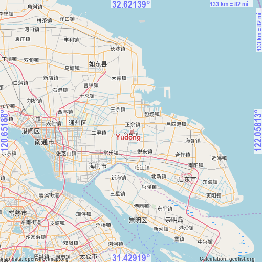 Yudong on map