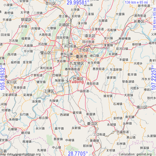 Yudong on map