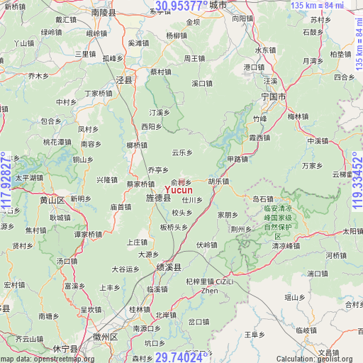 Yucun on map