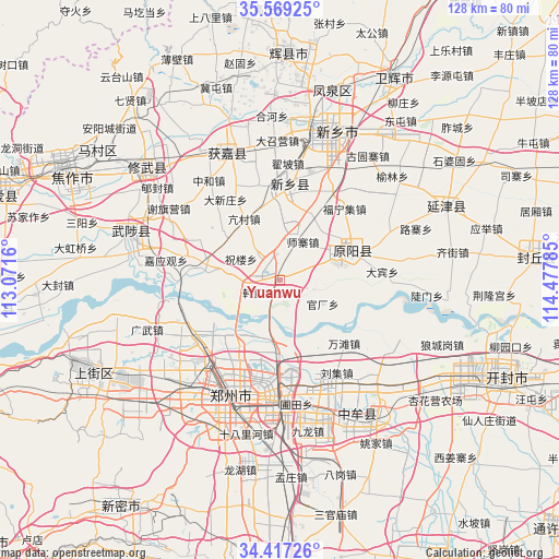 Yuanwu on map