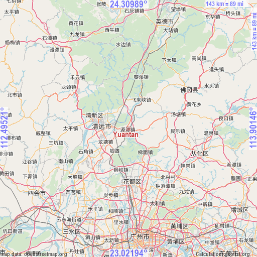 Yuantan on map