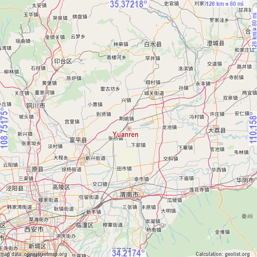 Yuanren on map