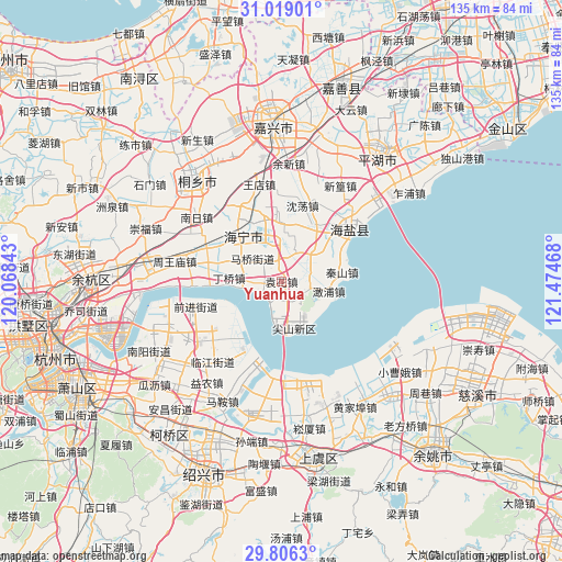Yuanhua on map