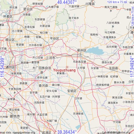 Youguzhuang on map