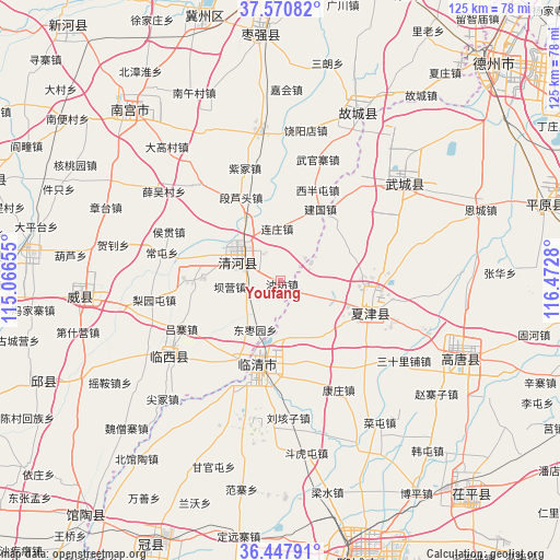 Youfang on map