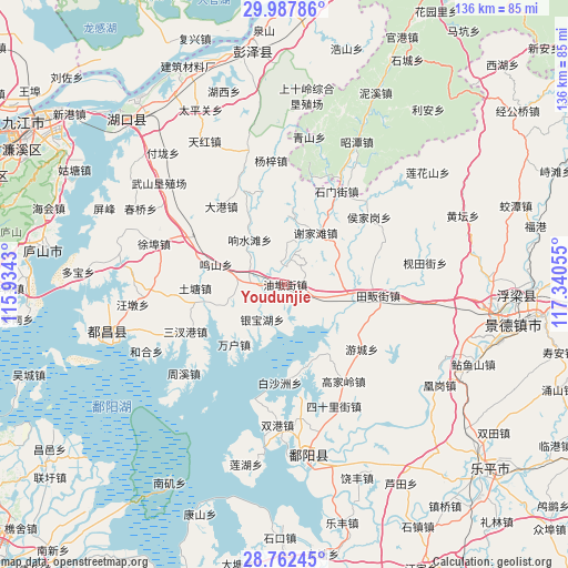 Youdunjie on map