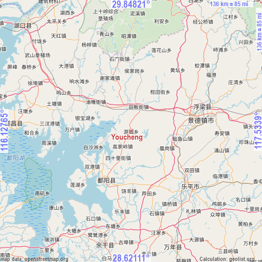 Youcheng on map