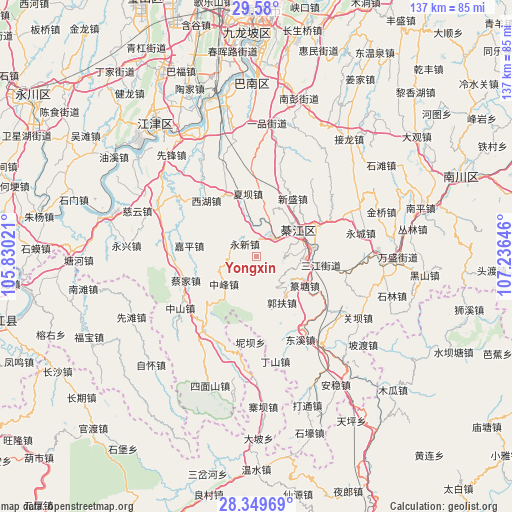 Yongxin on map