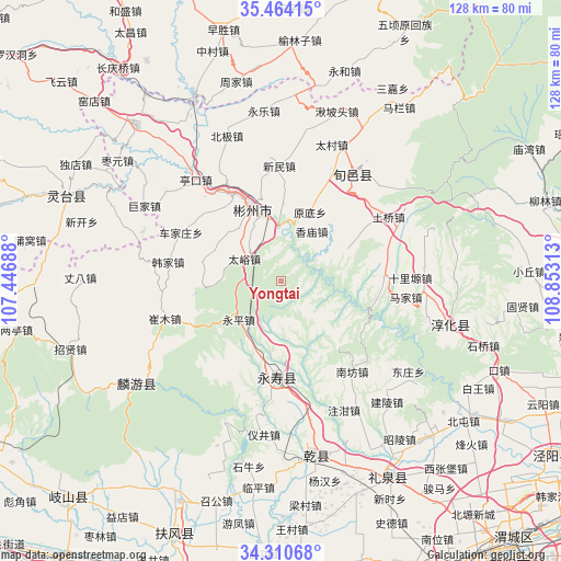 Yongtai on map