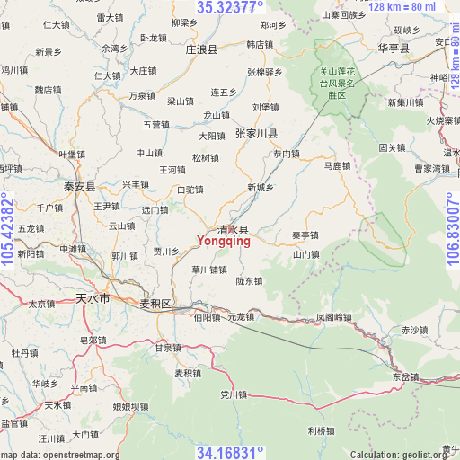 Yongqing on map