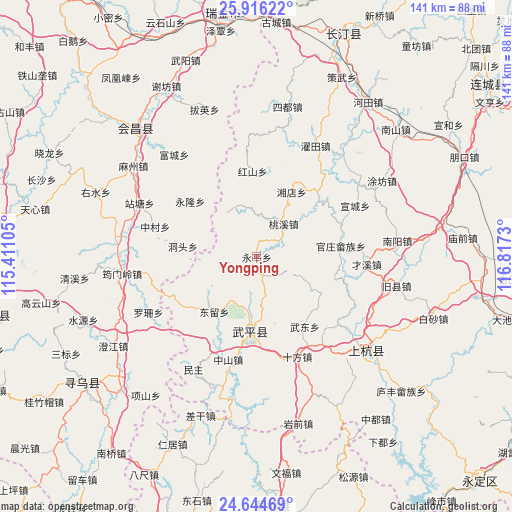 Yongping on map