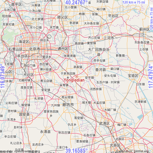 Yongledian on map