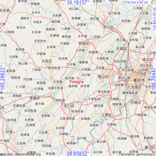 Yongjia on map