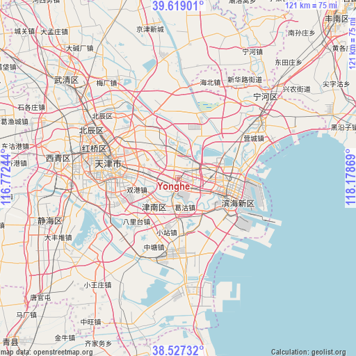 Yonghe on map