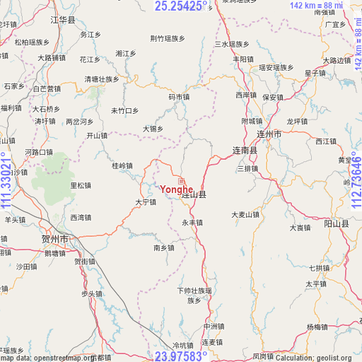 Yonghe on map