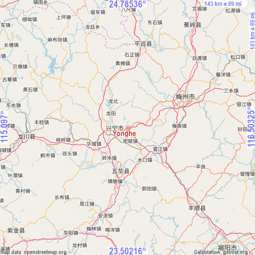 Yonghe on map