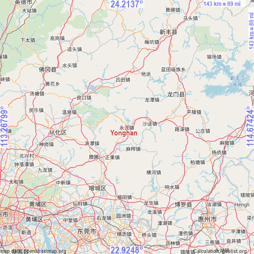 Yonghan on map