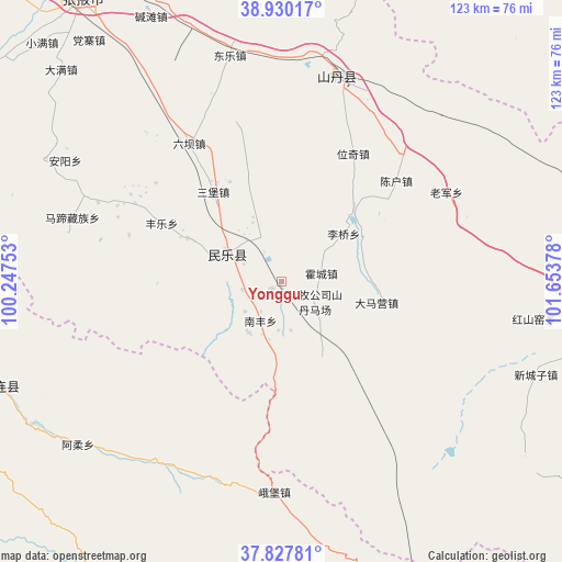 Yonggu on map
