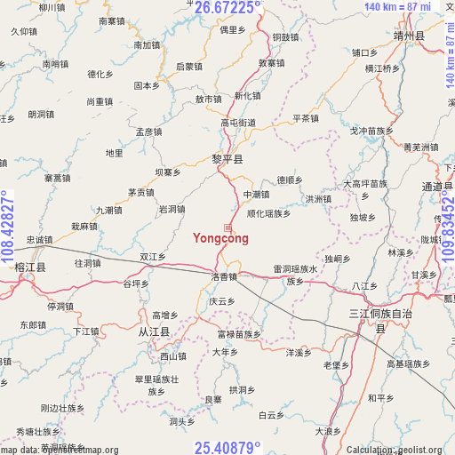 Yongcong on map