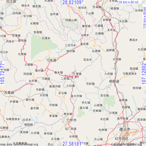 Yong’an on map