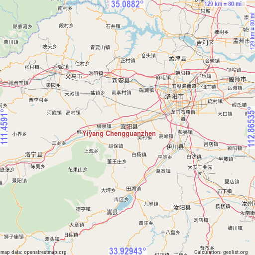 Yiyang Chengguanzhen on map