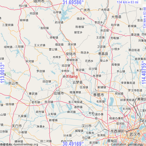 Yitang on map