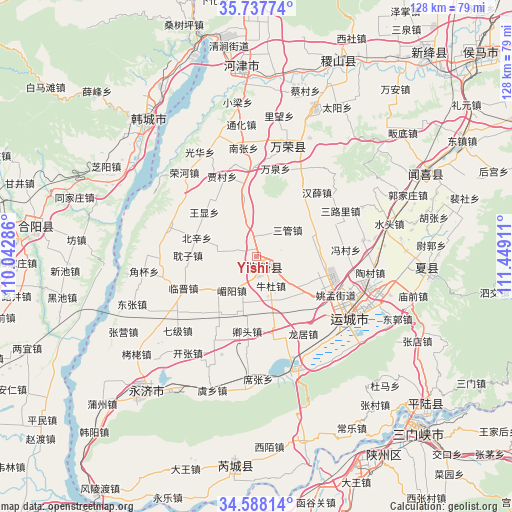 Yishi on map