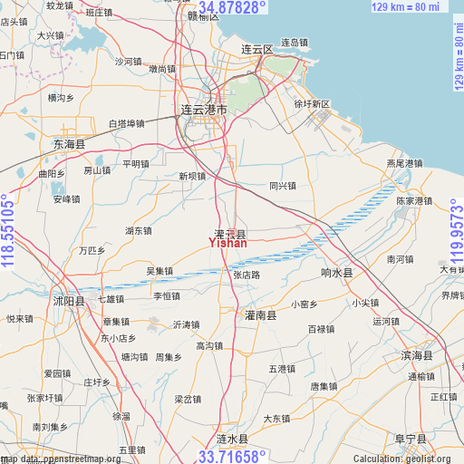 Yishan on map